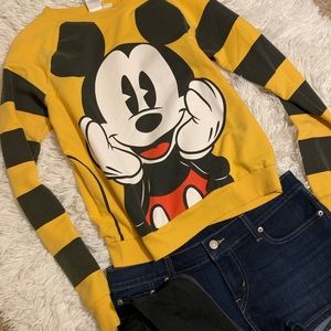 Disney Mickey Mouse Yellow Crewneck Sweatshirt